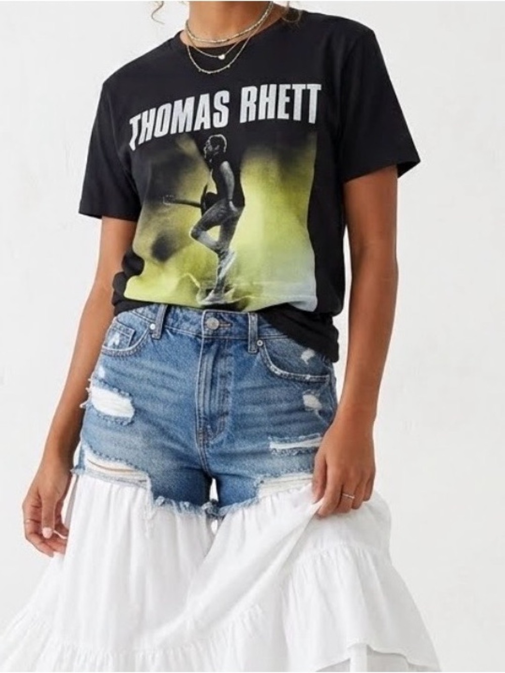 Thomas Rhett Graphic Tee Concert Merch Black Cotton Country Band Shirt Size L